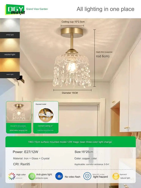 GVG Crystal Corridor Ceiling Light from GVG