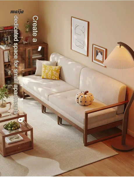 Retro Solid Wood Extendable Sofa Bed from AI