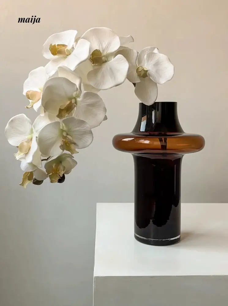 LIVETAI Light Luxury Brown Glass Vase from maija