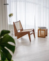 Rattan Wooden Square Stool from maija