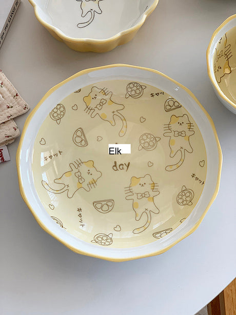 YASUKI Olwen Charming Cute Ceramics Plate from YASUKI