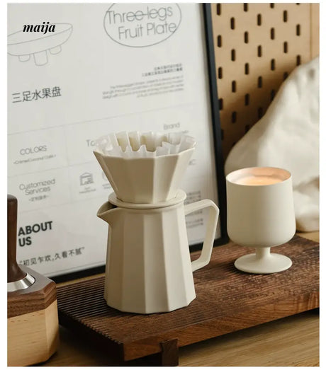 WENSHUO Cream Ceramic Coffee Pot Set from WENSHUO