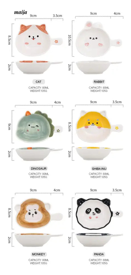 Cute Animal Small Sauce Plate from Kumagai Group