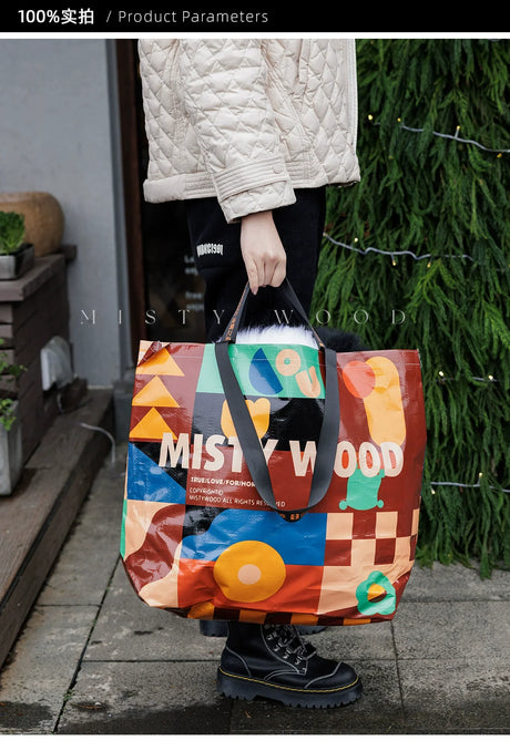 MISTYWOOD Woven Shopping Bag with Pen Holder from MISTYWOOD