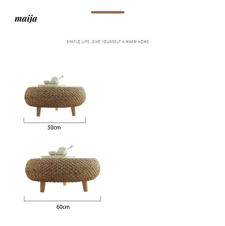 Woven Rattan Round Tea Table from maija
