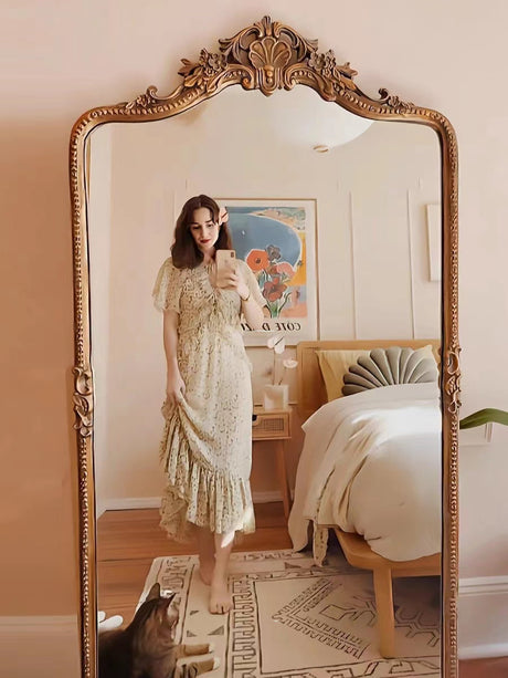 LANXESS Valentina Elegant Carving Wall-Mounted Mirror from LANXESS