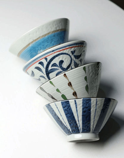 Hand-Painted Underglaze Japanese Rice Bowls from Small Device