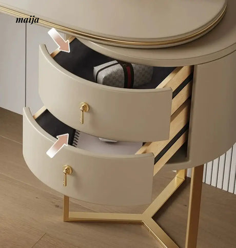 Ashleigh Simple Modern Dressing Table with Integrated Storage Cabinet from maija