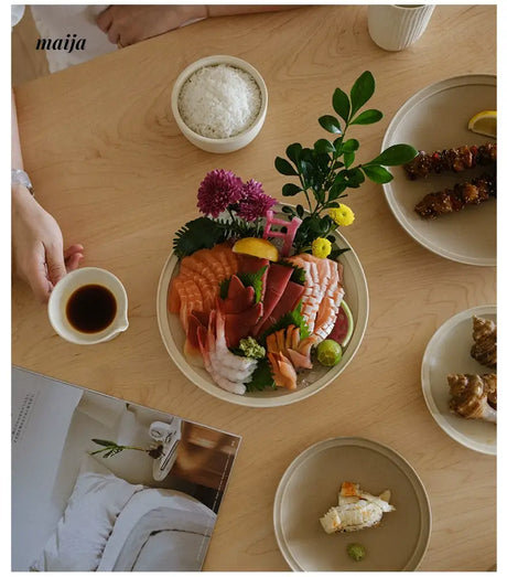 WENSHUO Cream Ceramic Salad Plate from WENSHUO