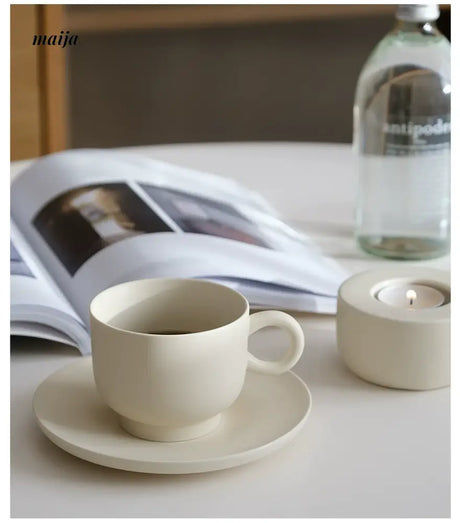 WENSHUO Cream Ceramic Coffee Set from WENSHUO