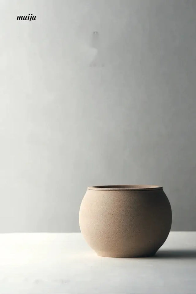 JOTO Handmade Rough Pottery Tea Washing Bowl Set from JOTO