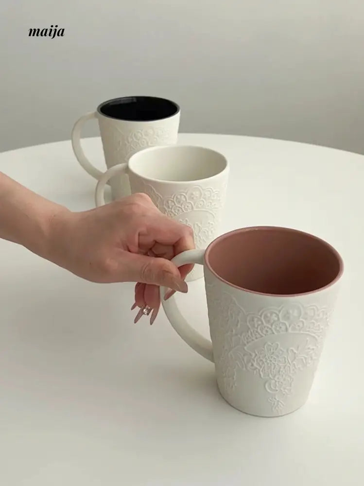 LIVETAI Exquisite Ceramic White Mug from maija