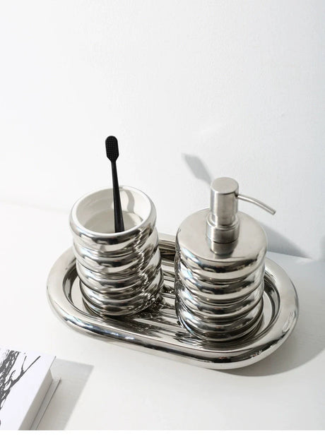 LENYVASEN Leo Silver Ceramic Dispenser from LENYVASEN