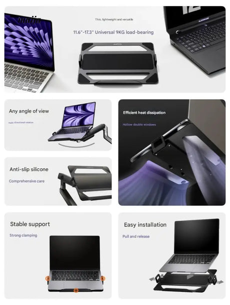 BRATECK T161N Foldable Notebook Heat Sink and Elevator Stand from BRATECK