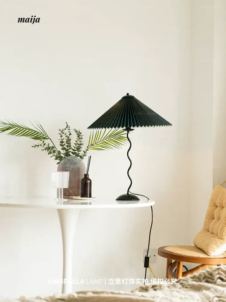 LYNN Korean Pleated Umbrella Table Lamp from Lynn's Lamp