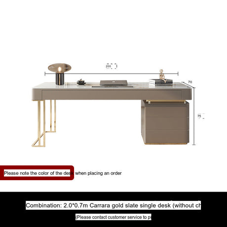 DIPU Isla Italian Minimalist Rock Plate Desk from DIPU