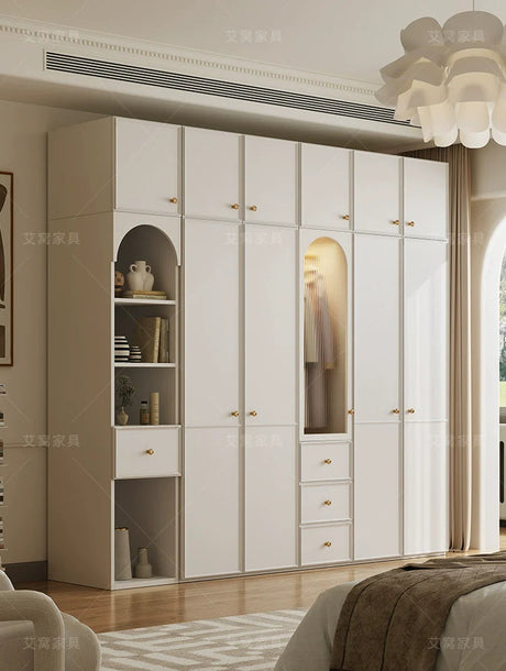 AIWO Anouk French Cream Wardrobe with Multi-Door Combination Storage from AIWO
