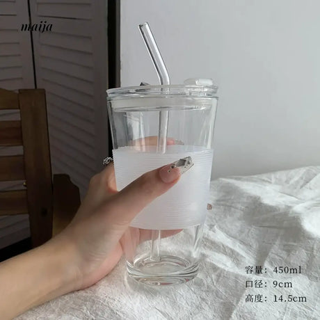 BANKE Bear Straw Glass Milk Coffee Cup from BANKE