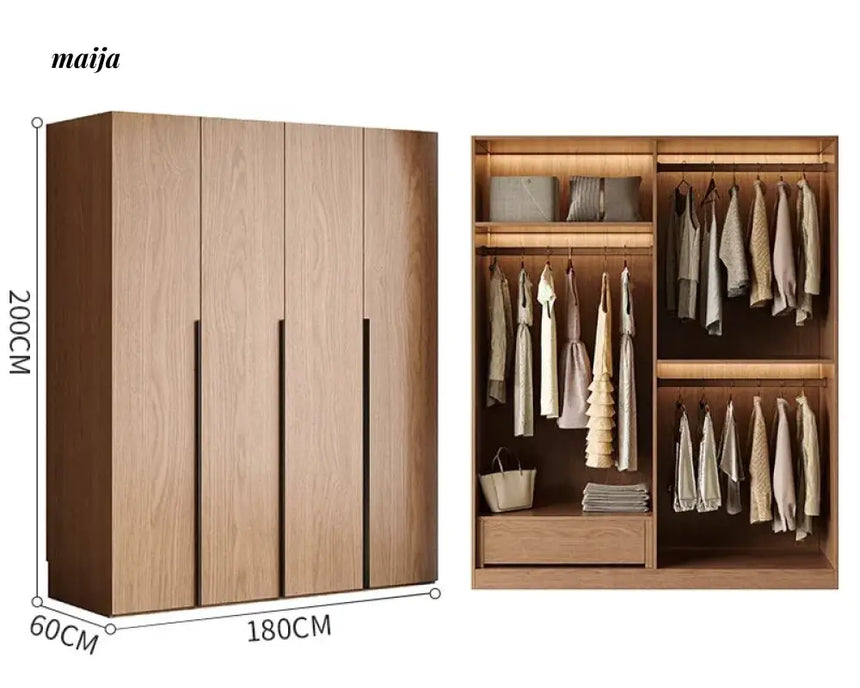 MEIHOUSE Antique Style Walnut Bedroom Large Wardrobe Cabinet from MEIHOUSE