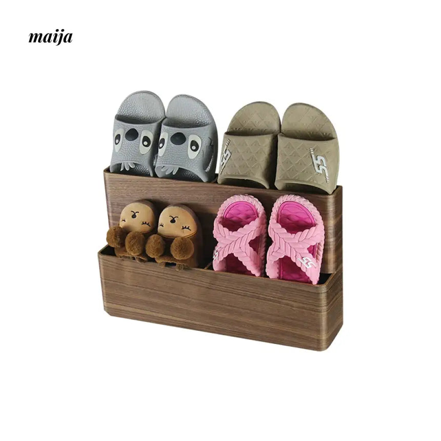 MUSN Two-Layer Wooden Slippers Cabinet from MUSN