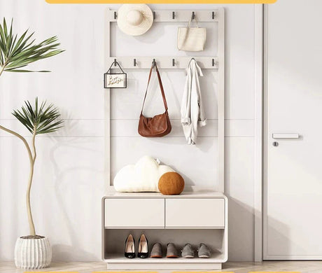LINYUE Lila Minimalist Wooden Hanger with Shoe Shelf from LINYUE