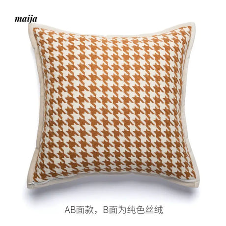 MISTYWOOD Modern Minimalist Leather Orange Pillow from MISTYWOOD