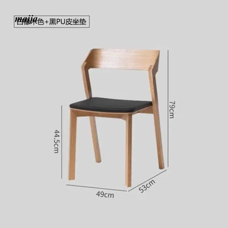 MIKA Short Armrest Solid Wood Dining Chair from MIKA