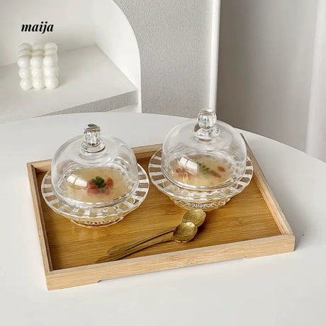 BANKE Transparent Bird's Nest Glass Bowl with Lid from BANKE