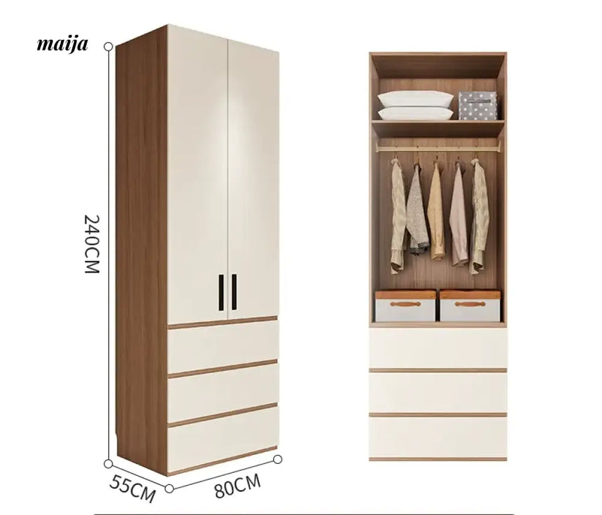 MEIHOUSE Cream Bedroom Modern One Door Large Storage Wardrobe from MEIHOUSE