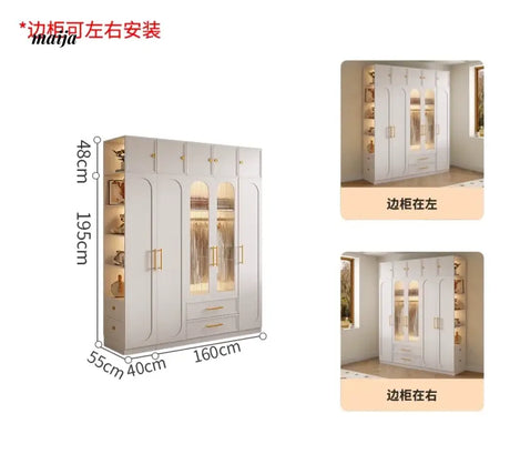 MEIHOUSE French Cream Bedroom Storage Combination Coat Cabinet from MEIHOUSE