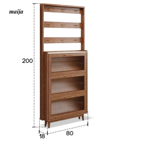 Ultra Thin Solid Wood Shoe Cabinet from AI