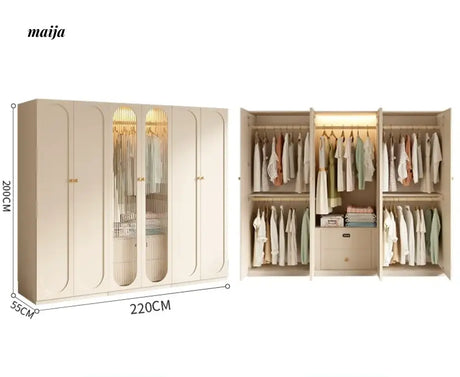 MEIHOUSE French Cream Bedroom Wardrobe Modern Assembled Cabinet from MEIHOUSE