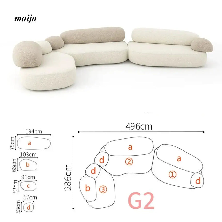 NAVI Pebbles Fabric Sofa from NAVI