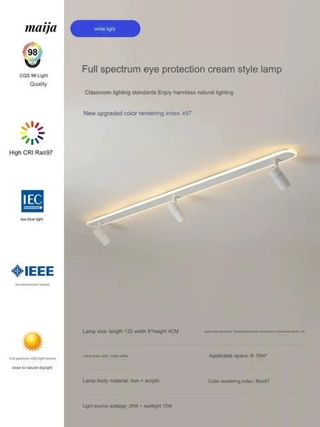 Toulon Long Bar LED Ceiling Light from maija