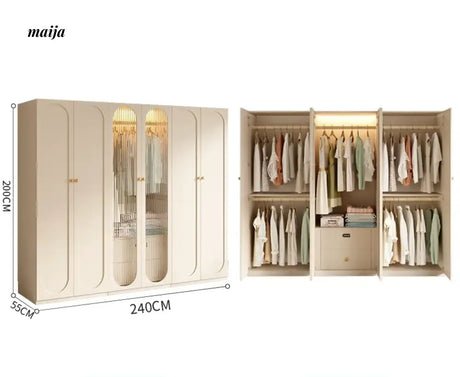 MEIHOUSE French Cream Bedroom Wardrobe Modern Assembled Cabinet from MEIHOUSE