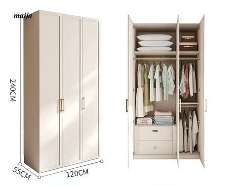 MEIHOUSE French Cream Bedroom Wardrobe Easy Assembly Storage Cabinet from MEIHOUSE