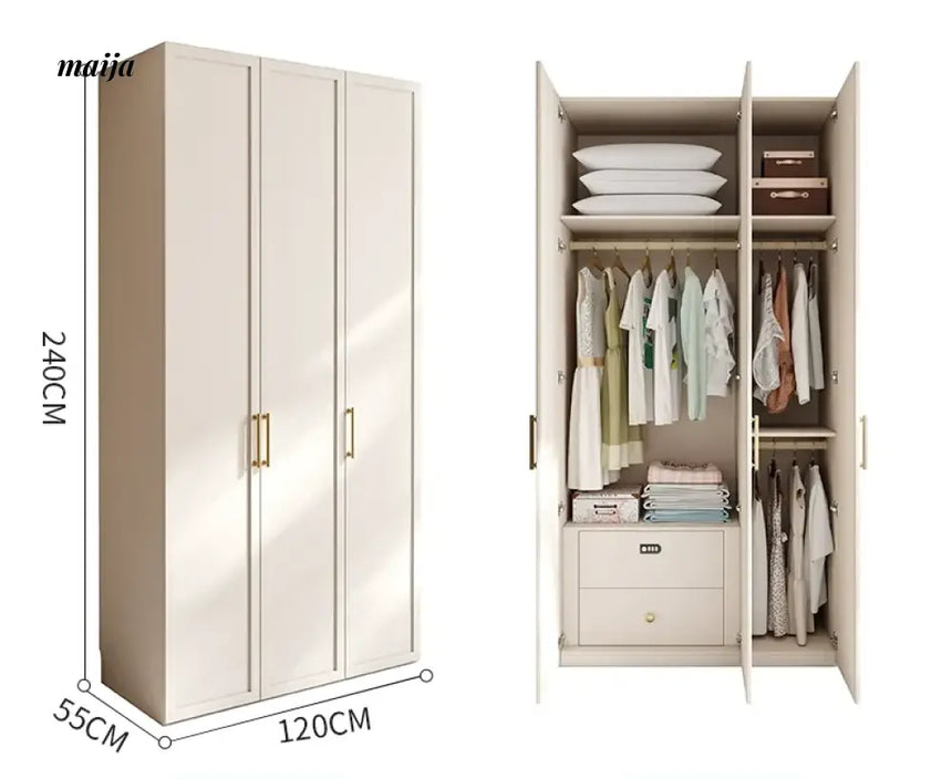 MEIHOUSE French Cream Bedroom Wardrobe Easy Assembly Storage Cabinet from MEIHOUSE