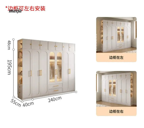 MEIHOUSE French Cream Bedroom Storage Combination Coat Cabinet from MEIHOUSE