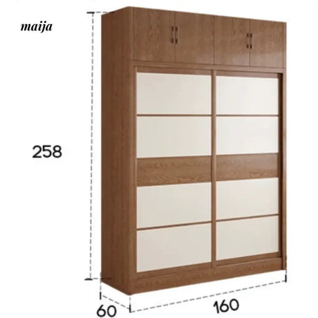 Evanna Sliding Door Solid Wood Wardrobe from maija