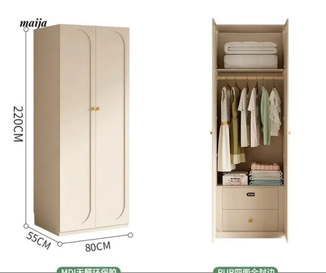 MEIHOUSE French Cream Wardrobe Bedroom Finished Large Storage Cabinet from MEIHOUSE