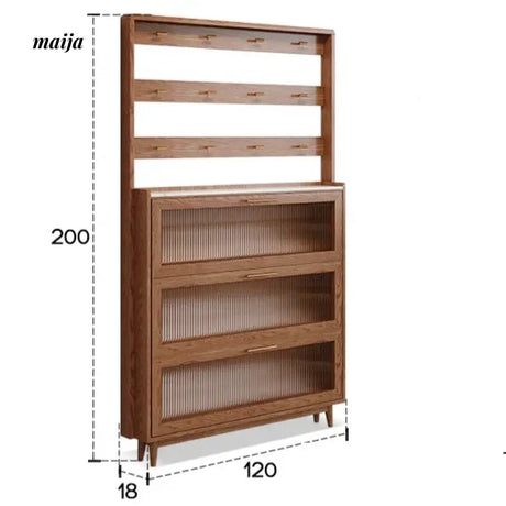 Ultra Thin Solid Wood Shoe Cabinet from AI