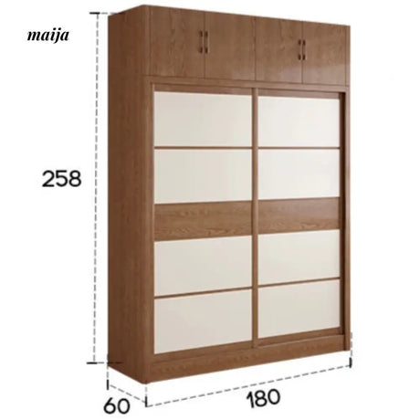 Evanna Sliding Door Solid Wood Wardrobe from maija