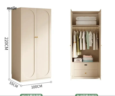 MEIHOUSE French Cream Wardrobe Bedroom Finished Large Storage Cabinet from MEIHOUSE
