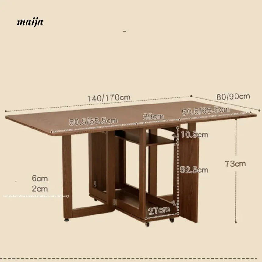 FUYUKI San Diego Retractable Dining Table and Cabinet from KENZAKI