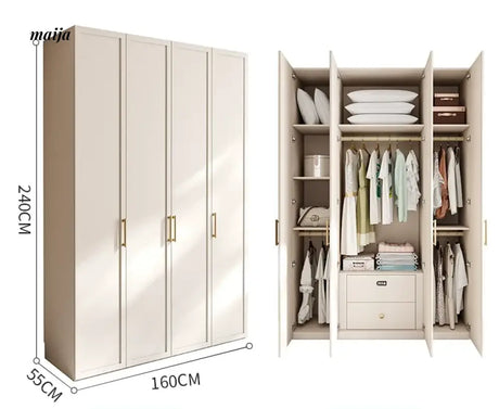 MEIHOUSE French Cream Bedroom Wardrobe Easy Assembly Storage Cabinet from MEIHOUSE