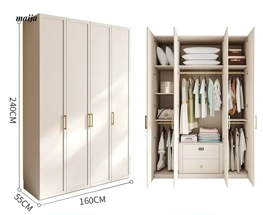 MEIHOUSE French Cream Bedroom Wardrobe Easy Assembly Storage Cabinet from MEIHOUSE