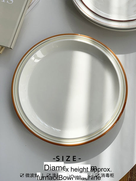YASUKI Minja Retro Striped Ceramic Soup Bowl from YASUKI