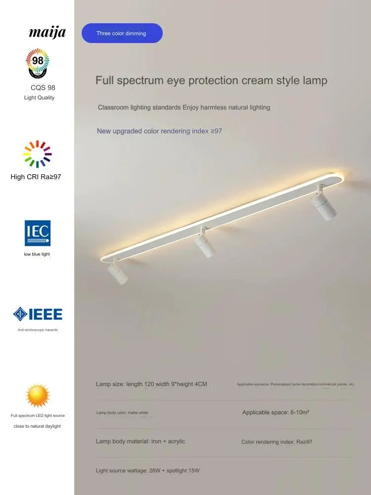 Toulon Long Bar LED Ceiling Light from maija