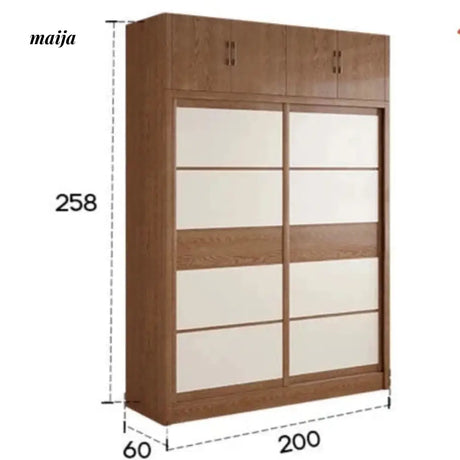 Evanna Sliding Door Solid Wood Wardrobe from maija