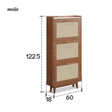 Ultra Thin Solid Wood Shoe Cabinet from AI